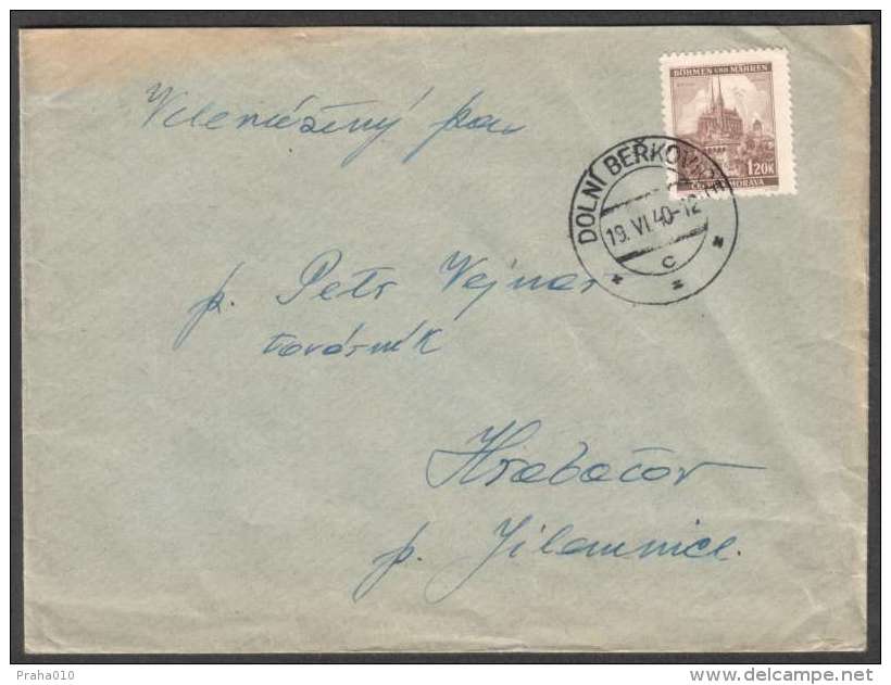 BuM0623 - Böhmen Und Mähren (1940) Dolni Berkovice (czechosl. Postmark!); Letter; Tariff: 1,20K - Covers & Documents