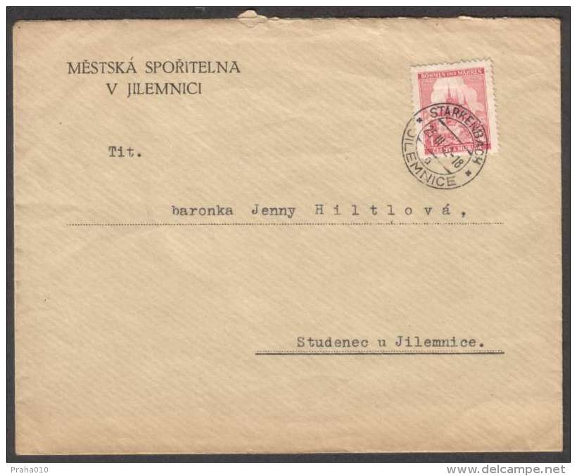 BuM0725 - Böhmen Und Mähren (1942) Starkenbach - Jilemnice (letter) Tariff. 1,20K (stamp: Prague Castle) - Storia Postale