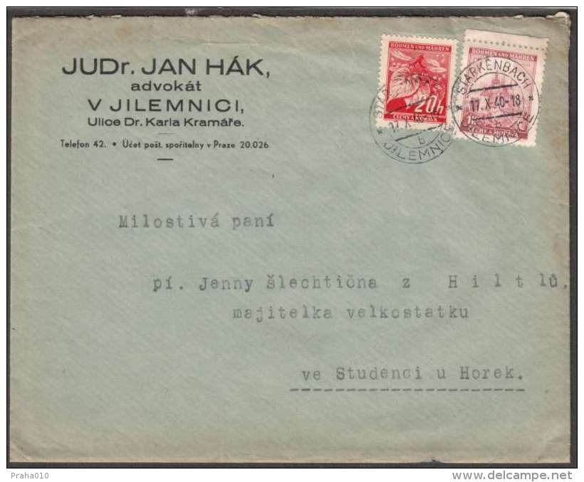 BuM0723 - Böhmen Und Mähren (1940) Starkenbach - Jilemnice (letter) Tariff: 1,20K - Covers & Documents