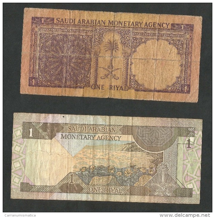 [NC] SAUDI ARABIA - SAUDI ARABIAN MONETARY AGENCY - 1 RIYAL (1968 & 1984) LOT Of 2 BANKNOTES - Saudi Arabia