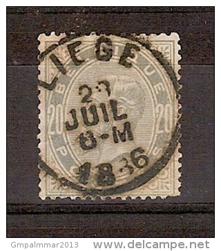Nr. 39 Met Prachtige Afstempeling Van LIEGE Dd. 28/7/1886 ! Inzet Aan 1 € ! - 1883 Léopold II