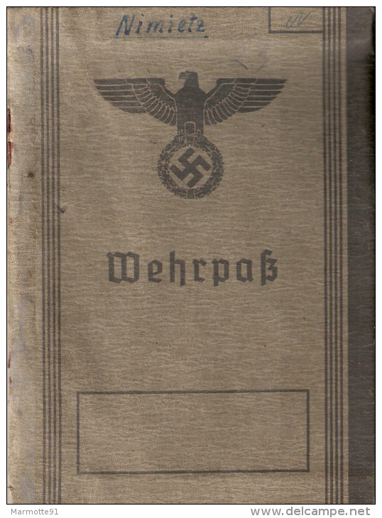 WEHRPASS LIVRET SOLDAT ALLEMAND WEHRMACHT - 1939-45