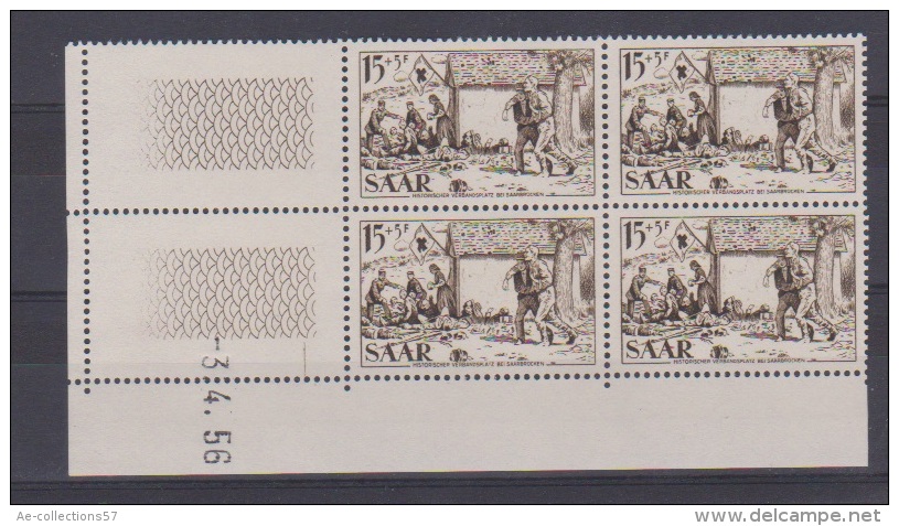 SARRE // Coin Daté  //  15 F + 5 F Brun       // N 352    //  3 / 04 / 1956    //  Neuf** - Autres & Non Classés