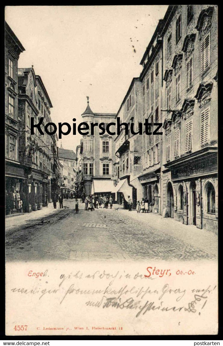 ALTE POSTKARTE STEYR ENGE APOTHEKE STIGLER Oberösterreich Österreich Austria Autriche Cpa Postcard Ansichtskarte AK - Steyr