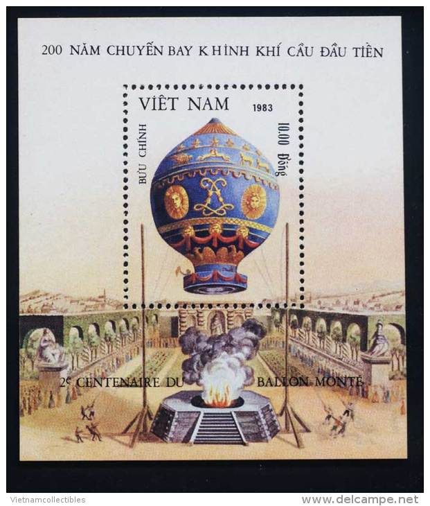 Vietnam Viet Nam MNH Perf Souvenir Sheet 1983 : Bicentenary Of The 1st Manned Balloon Flight (Ms412B) - Vietnam