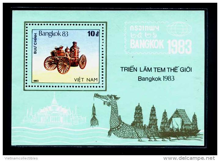 Vietnam Viet Nam MNH Perf Souvenir Sheet 1983 : Vintage Car / World Stamp Exhibition In Bangkok - Thailand (Ms426) - Vietnam
