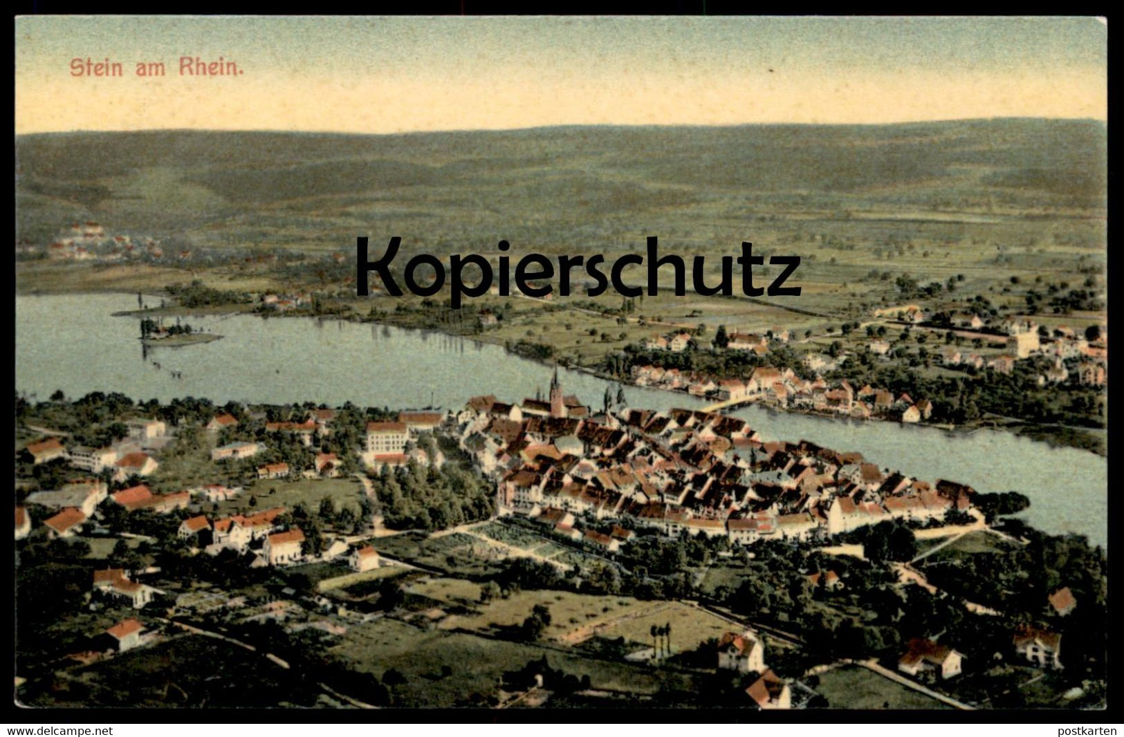 ALTE POSTKARTE STEIN AM RHEIN LUFTBILD TOTALE PANORAMA TOTALANSICHT Rhin Schweiz Suisse Postcard Ansichtskarte - Stein Am Rhein