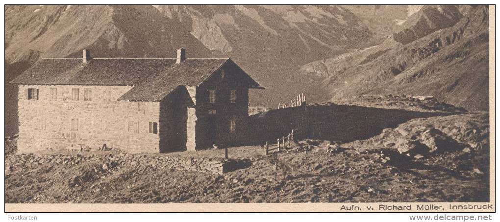 ALTE POSTKARTE STARKENBURGERHÜTTE GEGEN ZUCKERHÜTL & PFAFF STUBAITAL NEUSITFT FULPMES SCHUTZHÜTTE Postcard Cpa AK - Neustift Im Stubaital