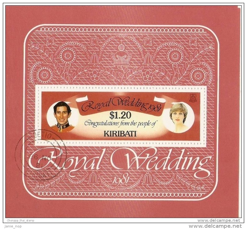 Kiribati 1981 Royal Wedding Used Souvenir Sheet - Kiribati (1979-...)