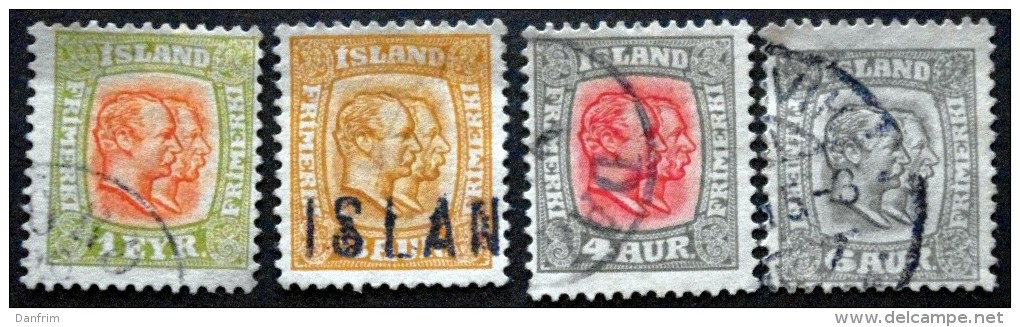 Iceland 1907 Minr.48-50+552  (O)   ( Lot Ks 401 ) - Usados