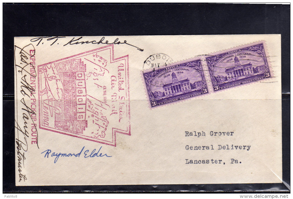 UNITED STATES STATI UNITI USA 14 MAY 1939 DUBOIS PENNA EXPERIMENTAL PICK-UP ROUTE FIRST FLIGHT FDC COVER - 1851-1940