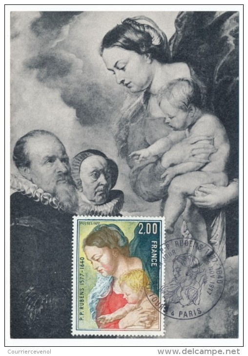 FRANCE => Carte Maximum => 2,00F RUBENS - Vierge à L'enfant Et Donateurs. - Tours Et Paris 1977 - 1970-1979