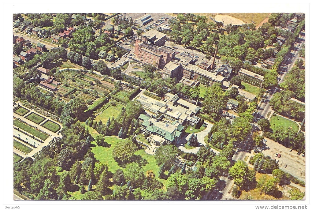 OSHAWA, ONTARIO, CANADA-GENERAL HOSPITAL-AIR VIEW -traveled 1971 - Oshawa