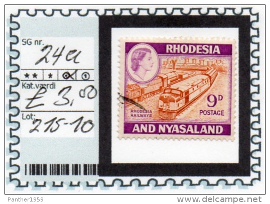 BR EMPIRE- RHODESIA & NYASALAND: DEFINITIVES (BEC-215) (10) - Rhodesië & Nyasaland (1954-1963)