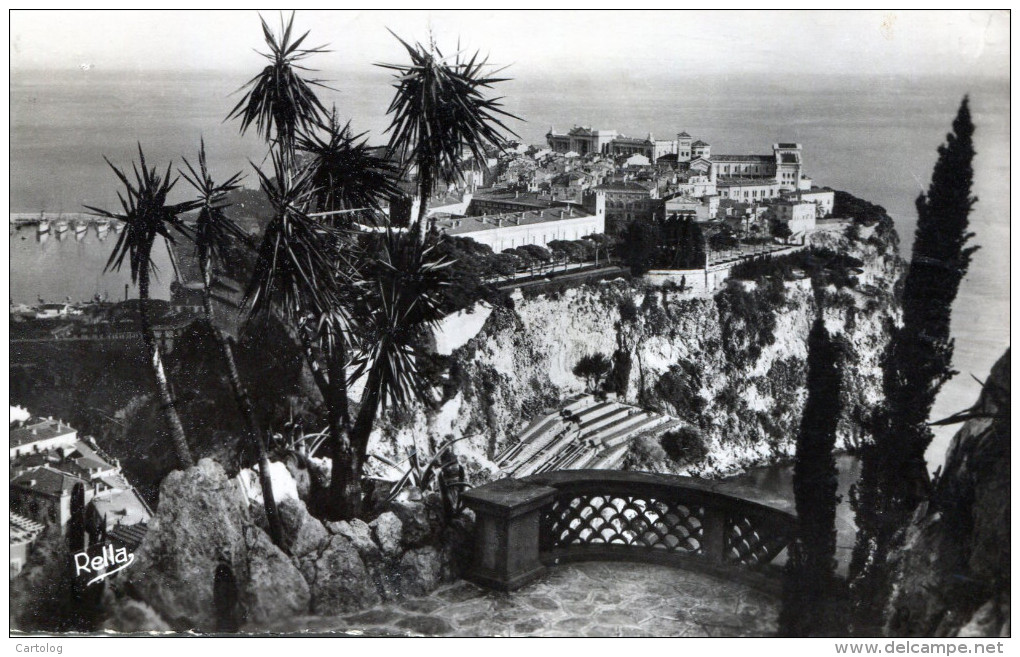 Monte-Carlo. Le Rocher De Monaco Vu Du Jardin Exotique - Jardin Exotique