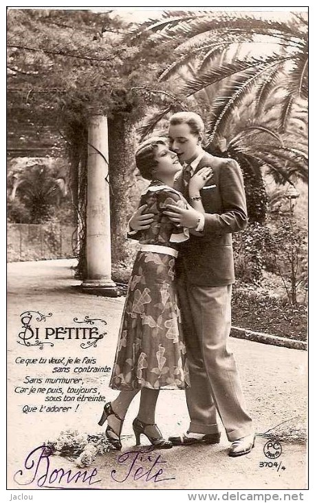 COUPLE D´AMOUREUX "SI PETITE" SOUS LES PALMIERS REF 16699 - Couples