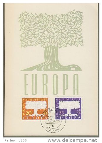 Saarland-Bund: Europa 1957,  FDC / Maximumkarte, ESST ! - Briefe U. Dokumente