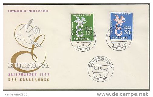 Saarland: Europa 1958,  FDC  ESST ! - Lettres & Documents