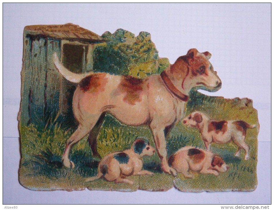 "" JOLI  DECOUPI  GAUFRE  //  CHIEN  ET  SES  CHIOTS   "" 8,5 Cm - Animaux