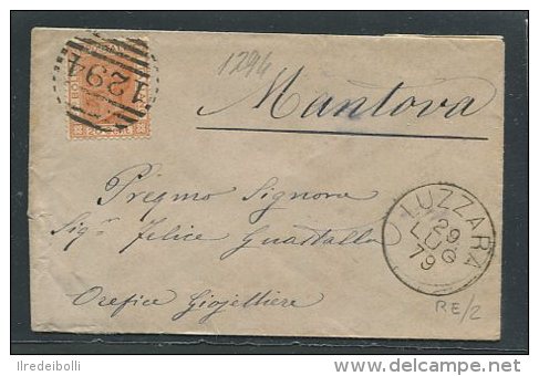 1879  RARA  COLLETTORIA  DA   LUZZARA   REGGIO EMILIA  X   MANTOVA - Storia Postale