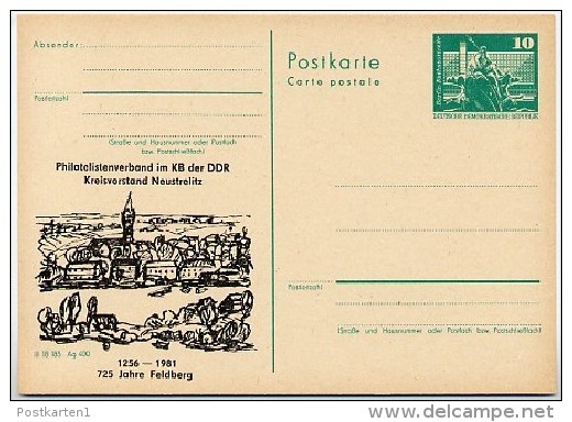 DDR P79-33-81 C163 Postkarte PRIVATER ZUDRUCK 725 Jahre Feldberg 1981 - Cartes Postales Privées - Neuves