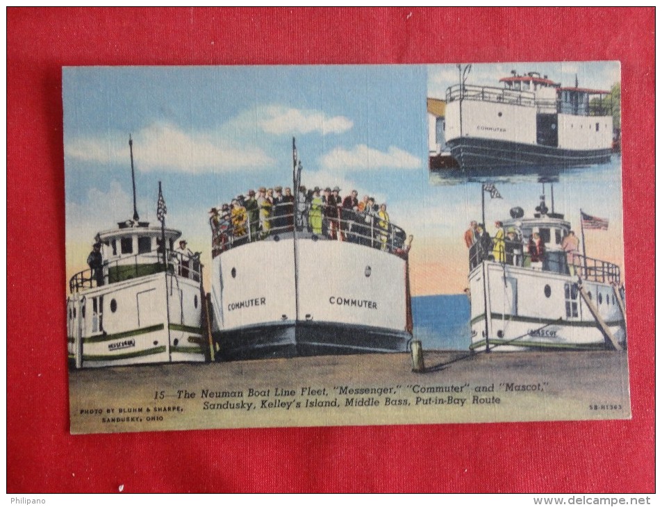 Neuman Boat Line Fleet  Put In Bay Route  Linen Not Mailed---- Ref 1157 - Autres & Non Classés