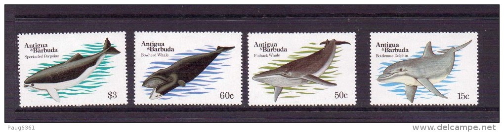 ANTIGUA ET BARBUDA 1983  DAUPHINS  YVERT N°697/700  NEUF MNH** - Delfines