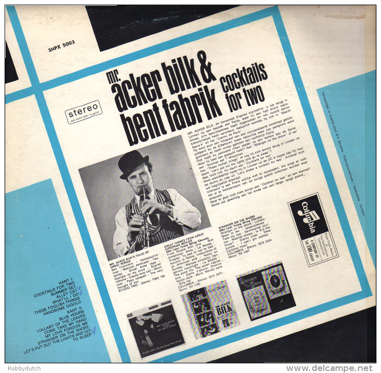 * LP *  MR. ACKER BILK &amp; BENT FABRIC - COCKTAILS FOR TWO (Holland 1966 EX-!!!) - Jazz