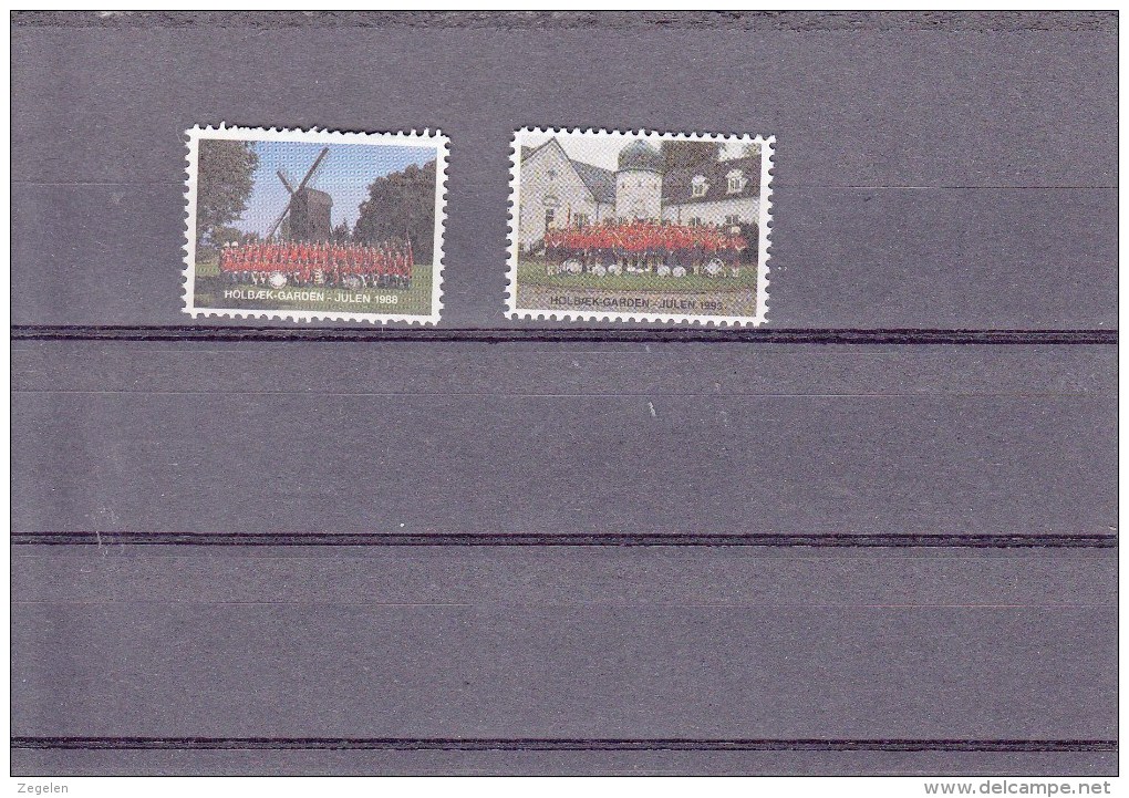Denemarken Kerstvignetten Holbaek Garden 1988-1993 - Local Post Stamps