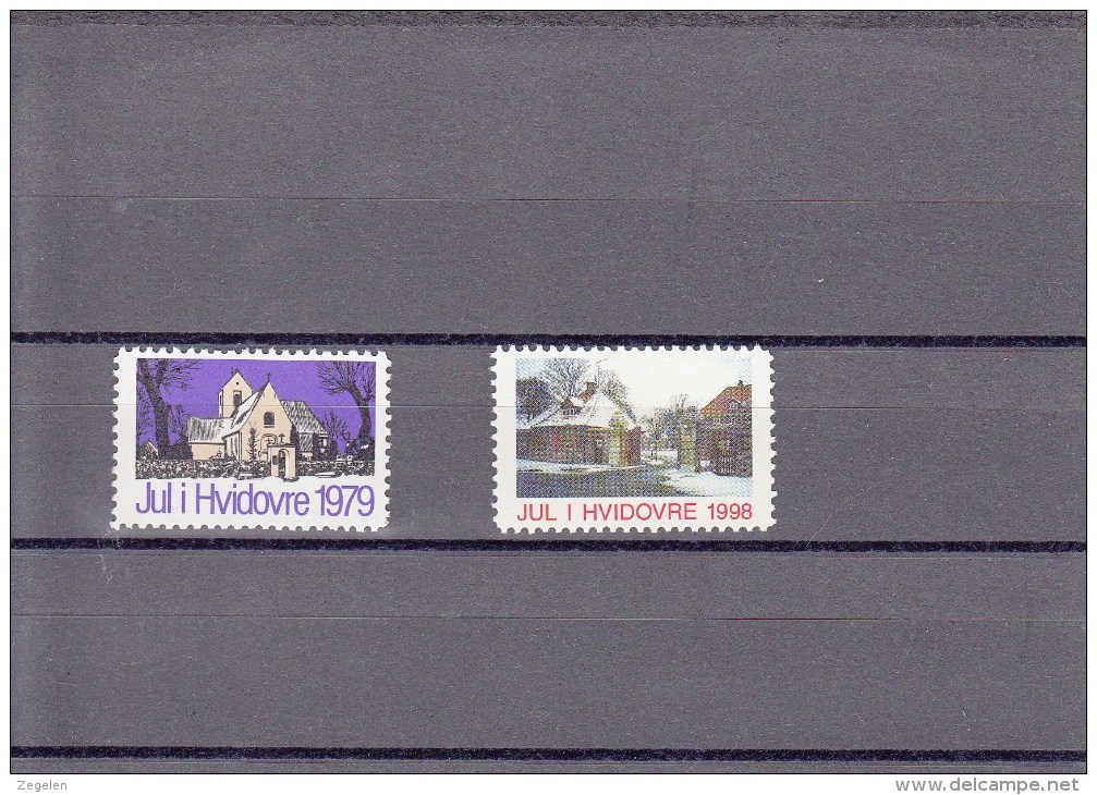 Denemarken Kerstvignetten Hvidovre Lions Club 1979+1998 10.00 DKK - Local Post Stamps