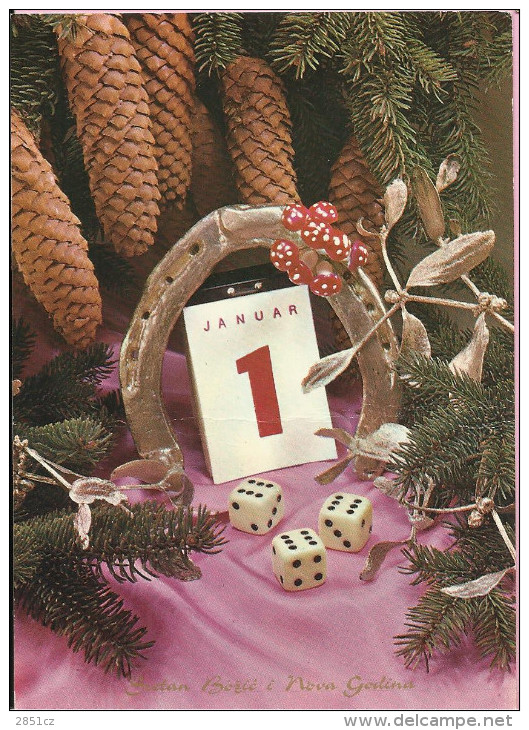 Happy New Year - Pinecones And Horseshoe, 1978., Yugoslavia (EPP 2006) - New Year