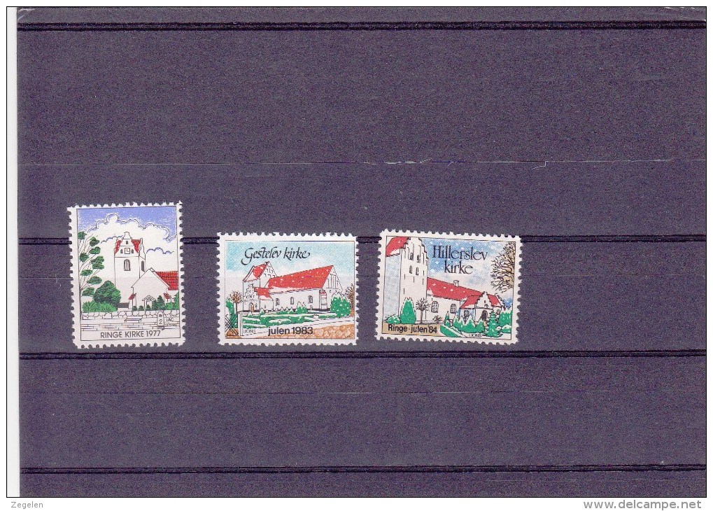 Denemarken Kerstvignetten Ringe Lions Club 1977-1983/1984 22.00 DKK - Local Post Stamps