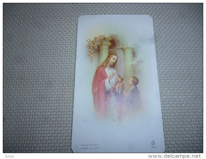 Souvenir Image Pieuse Communion J Deraedt Lodelinsart Ouest 1958 - Comunioni