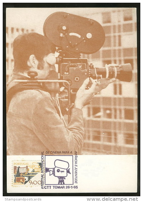 Portugal Caméra Cinema 16 M/m Carte Maximum 1985 Movie Camera Maxicard - Cartes-maximum (CM)