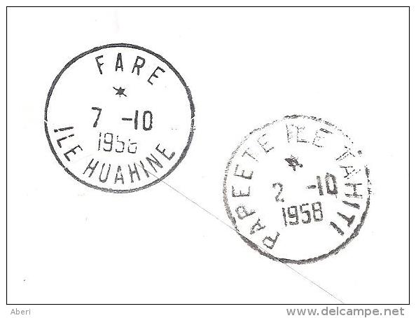 10152  Lettre De FRANCE Pour FARE - île HUAHINE - POLYNESIE - 2 Scans - Storia Postale