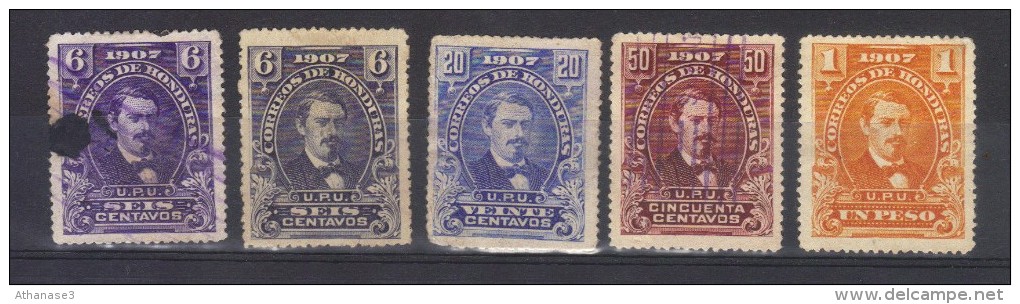 N° 103 Deux Nuances ,105 ,106 ,107 (1907) - Honduras