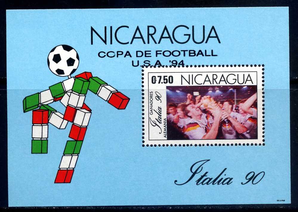 Nicaragua 1993 Italy 90 Overprinted USA 94 Football Soccer World Cup - Nicaragua