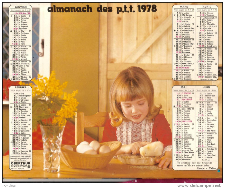 Almanach De P.t.t 13 Bouches Du Rhone - Grand Format : 1971-80