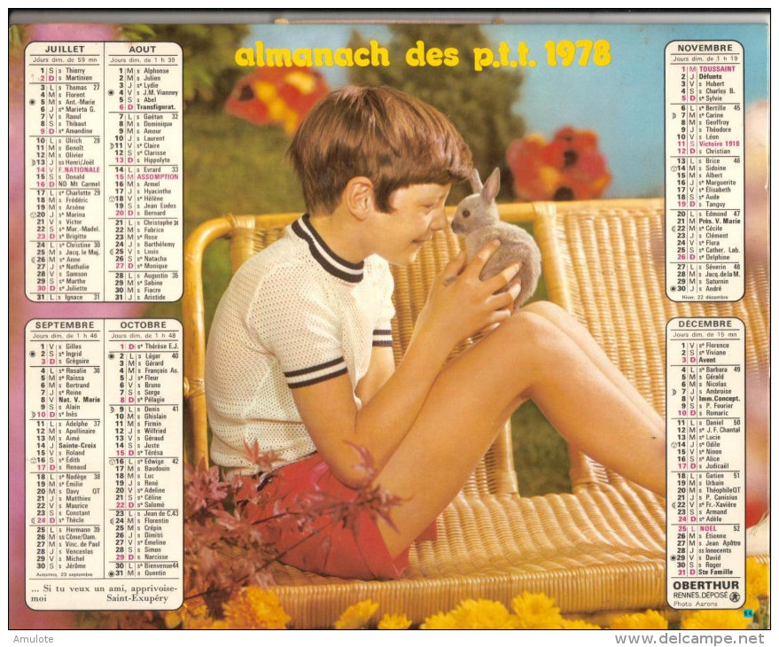 Almanach De P.t.t 13 Bouches Du Rhone - Big : 1971-80