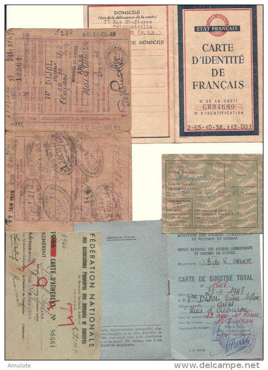 Lot De Papiers D´identité Et Titres - Documents Historiques