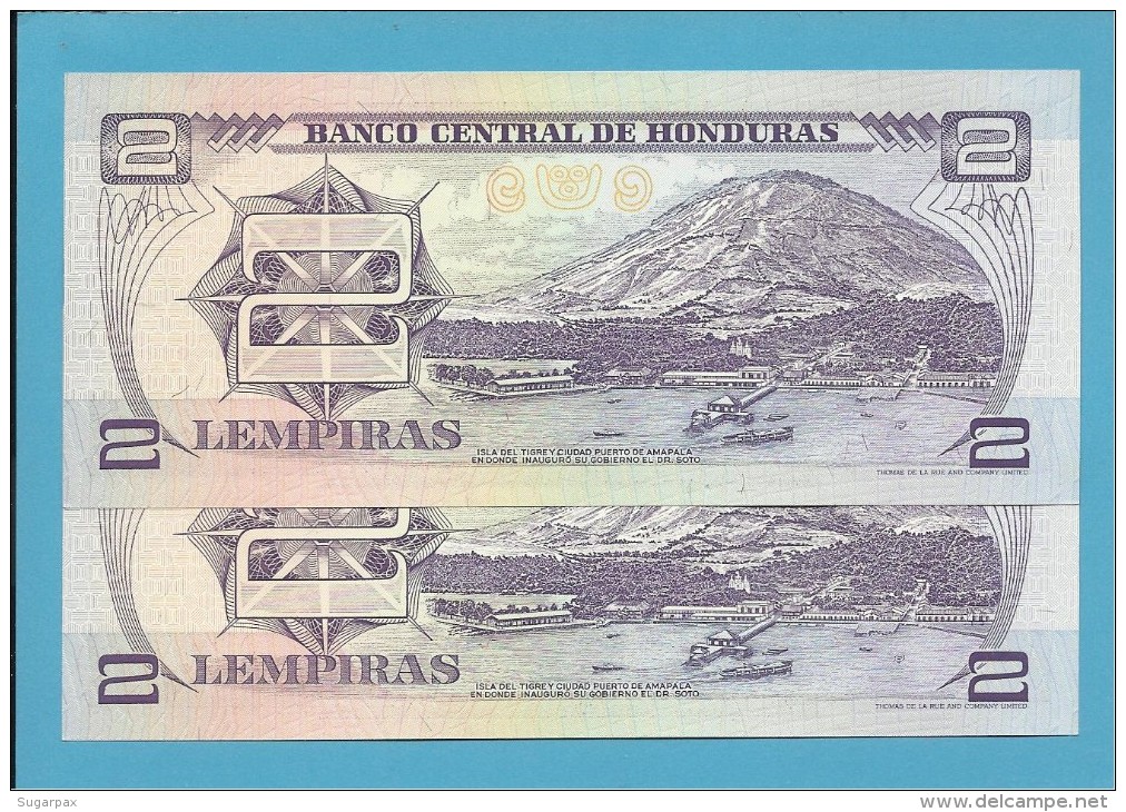 HONDURAS - 2x2 LEMPIRAS - 12.05.1994 - P 72 - UNC. - FOLLOWED NUMBERS-NOMBRES SUIVANTS-NUMEROS SEGUIDOS - Honduras