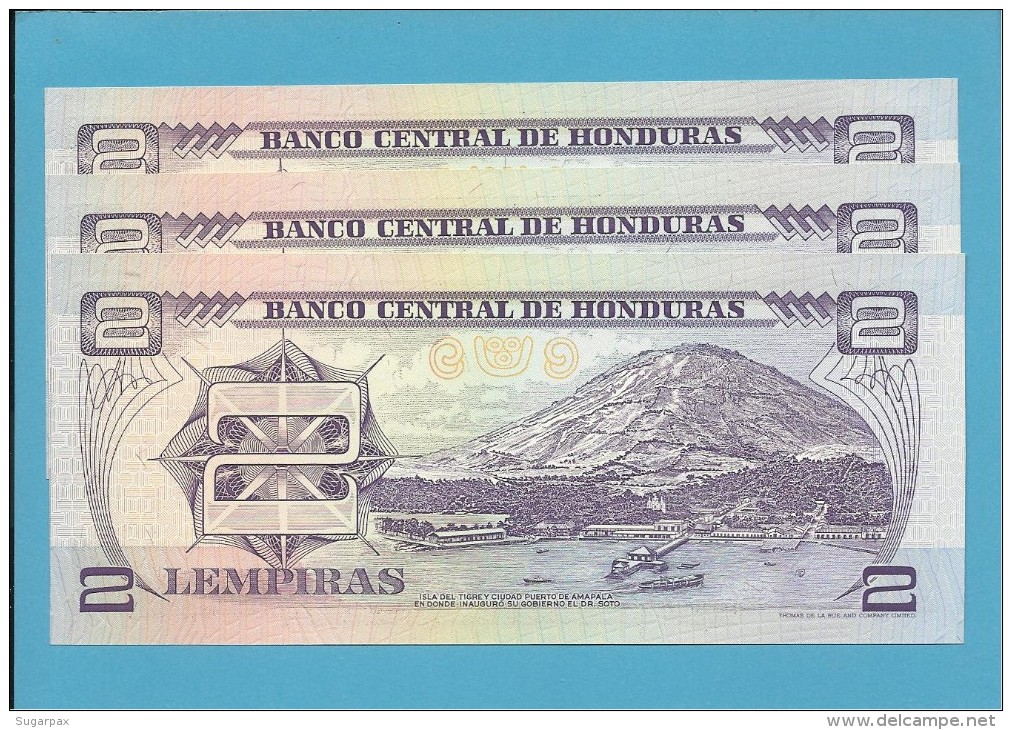 HONDURAS - 3x2 LEMPIRAS - 12.05.1994 - P 72 - UNC. - FOLLOWED NUMBERS-NOMBRES SUIVANTS-NUMEROS SEGUIDOS - Honduras