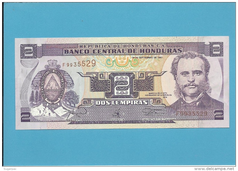 HONDURAS - 2 LEMPIRAS - 18.09.1997 - P 80 - UNC. - Honduras