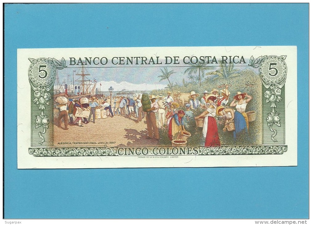 COSTA RICA - 5 COLONES - 04.10.1989 - P 236d - UNC. - Costa Rica