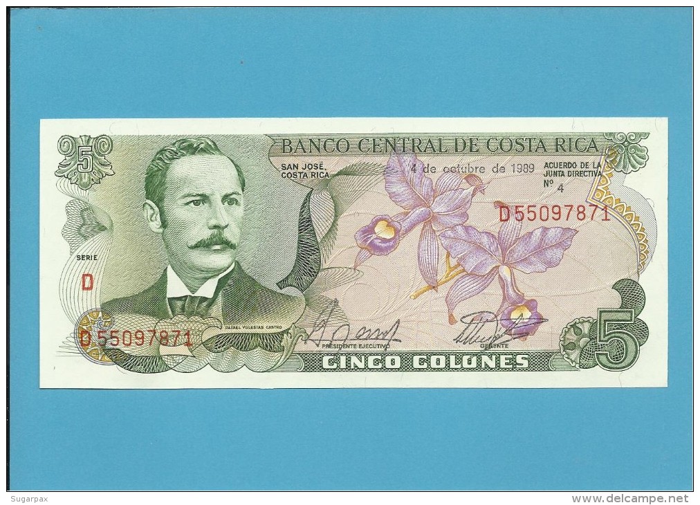 COSTA RICA - 5 COLONES - 04.10.1989 - P 236d - UNC. - Costa Rica