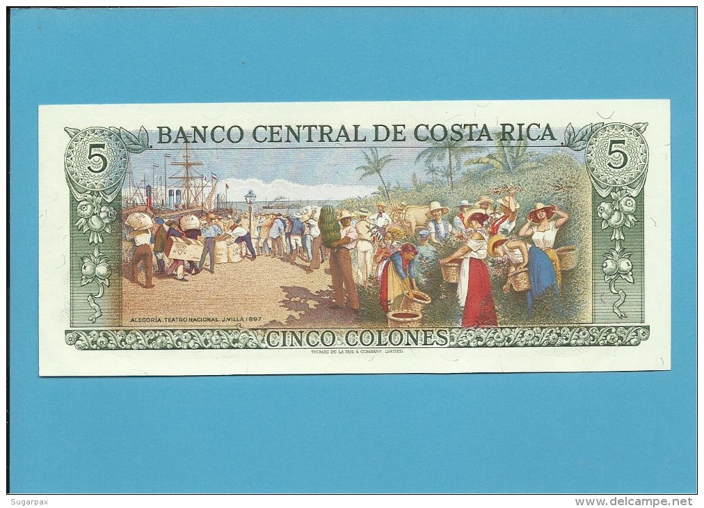 COSTA RICA - 5 COLONES - 04.10.1989 - P 236d - UNC. - Costa Rica