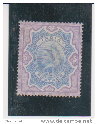 India Scott # 52  Mint Hinged Catalogue $47.50  Queen Victoria Slight Crees On Back - 1882-1901 Keizerrijk