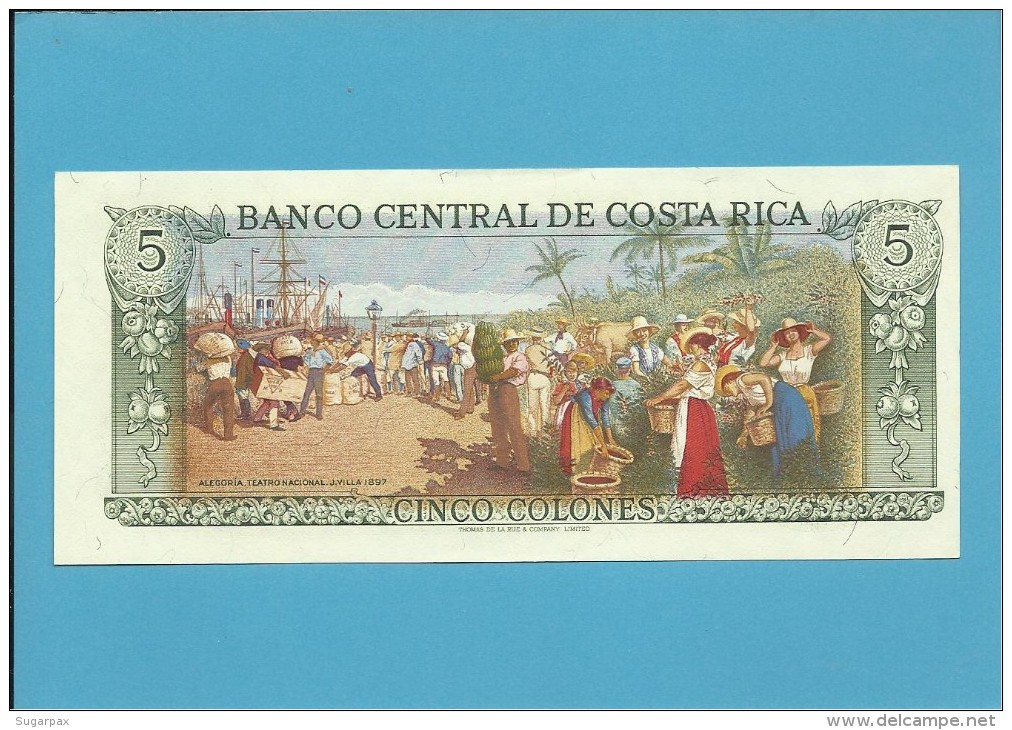 COSTA RICA - 5 COLONES - 15.01.1992 - P 236e - UNC. - Costa Rica