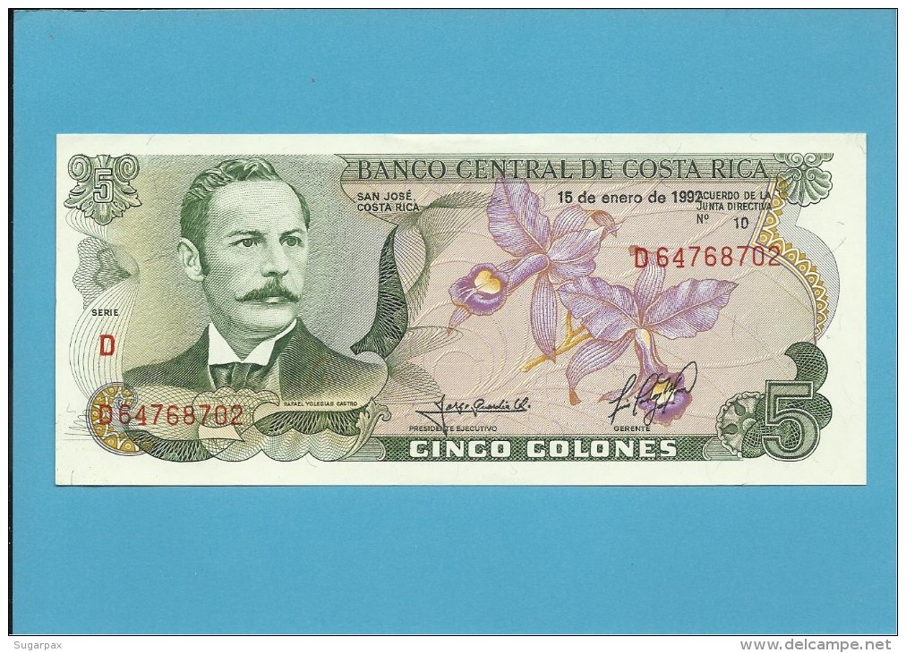COSTA RICA - 5 COLONES - 15.01.1992 - P 236e - UNC. - Costa Rica