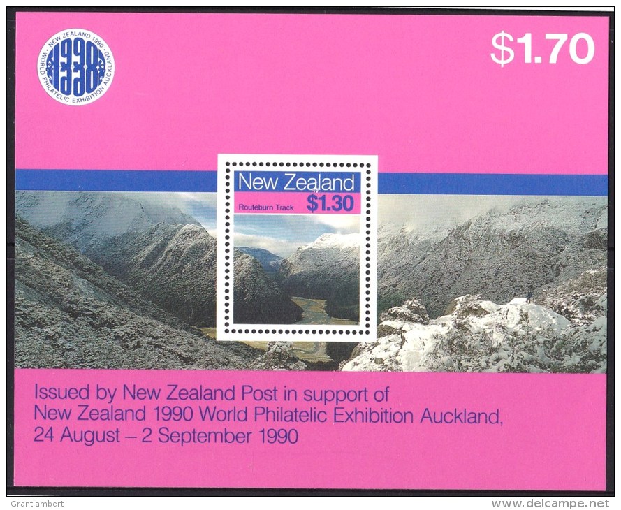 New Zealand 1990 Routeburn Track - World Philatelic Exhibition MS MNH - Unused Stamps